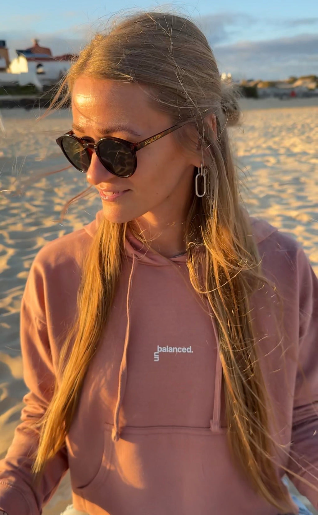 CROPPED HOODIE "UNBALANCED" | dusty pink