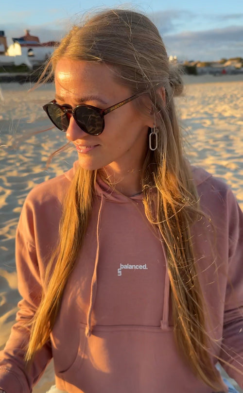 CROPPED HOODIE "UNBALANCED" | dusty pink