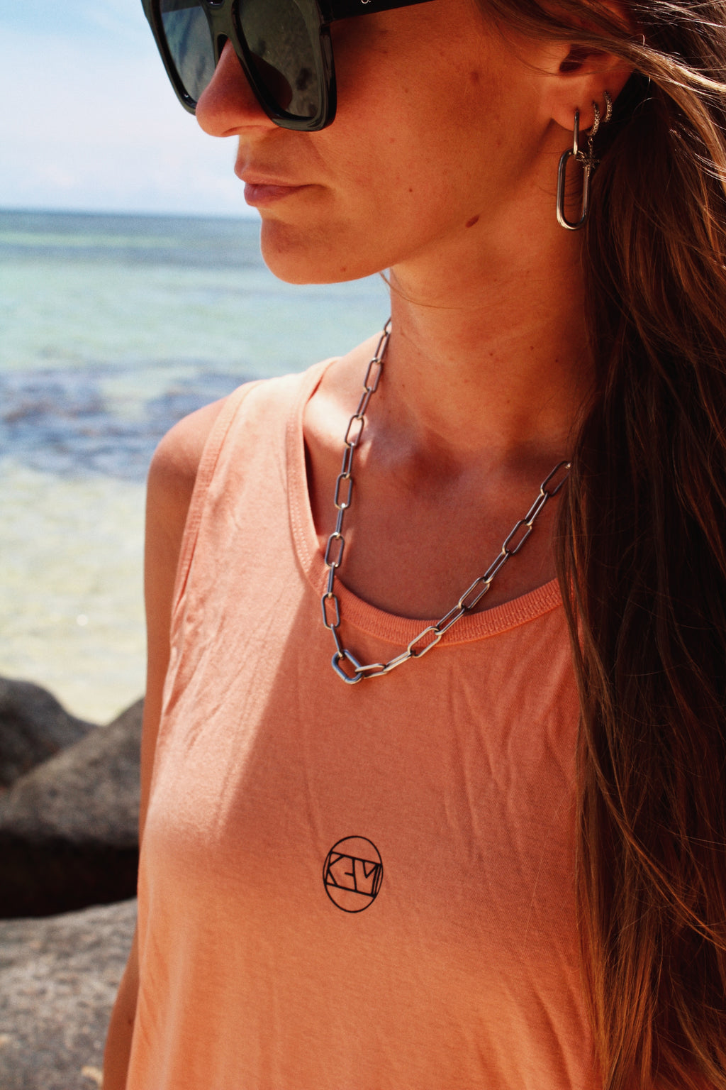 TANK TOP "PALMS" | peach
