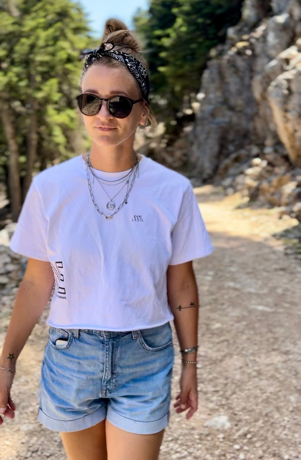 CROPPED SHIRT "TIME" | white