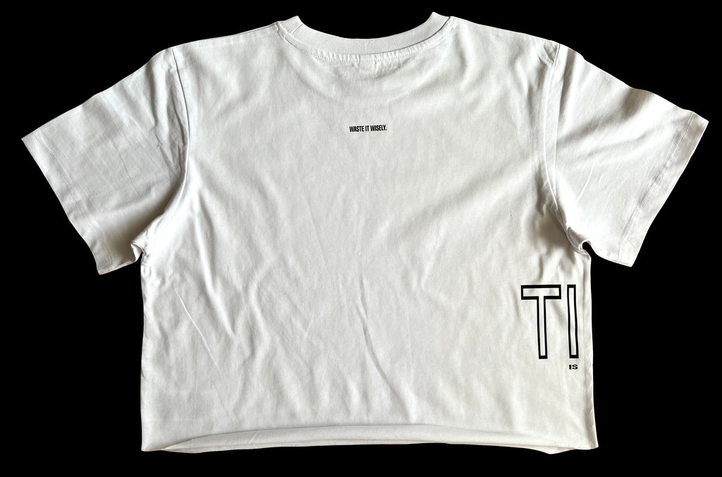 CROPPED SHIRT "TIME" | white