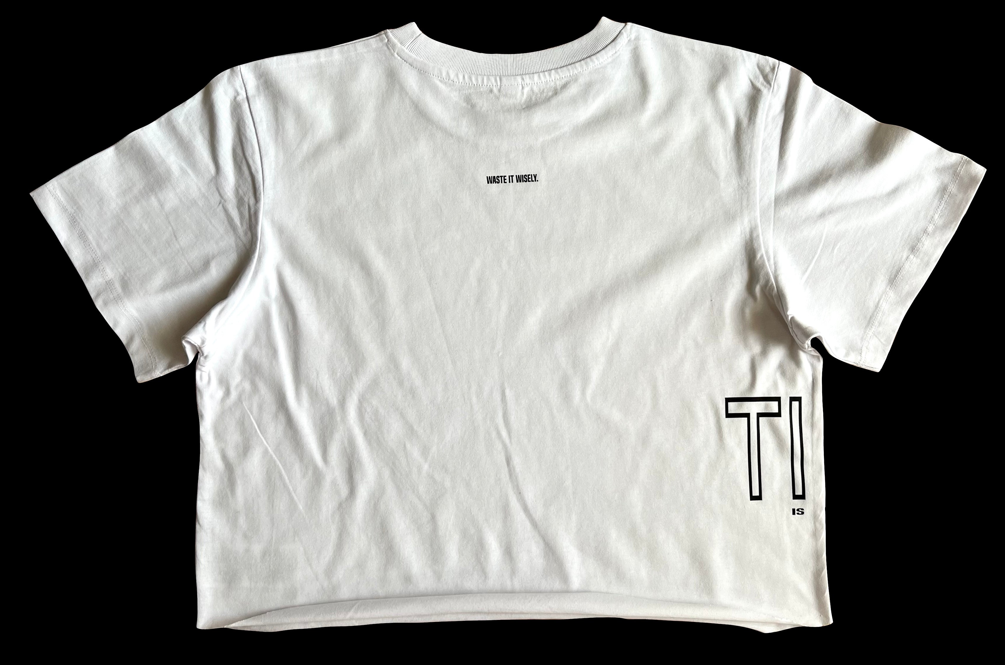 CROPPED SHIRT "TIME" | white