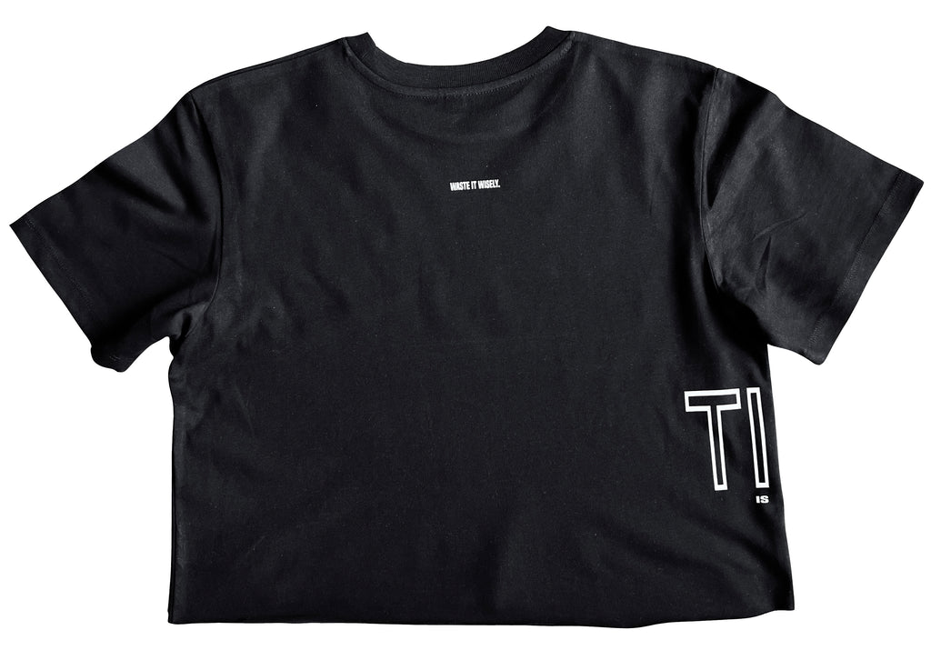 CROPPED SHIRT "TIME" | black