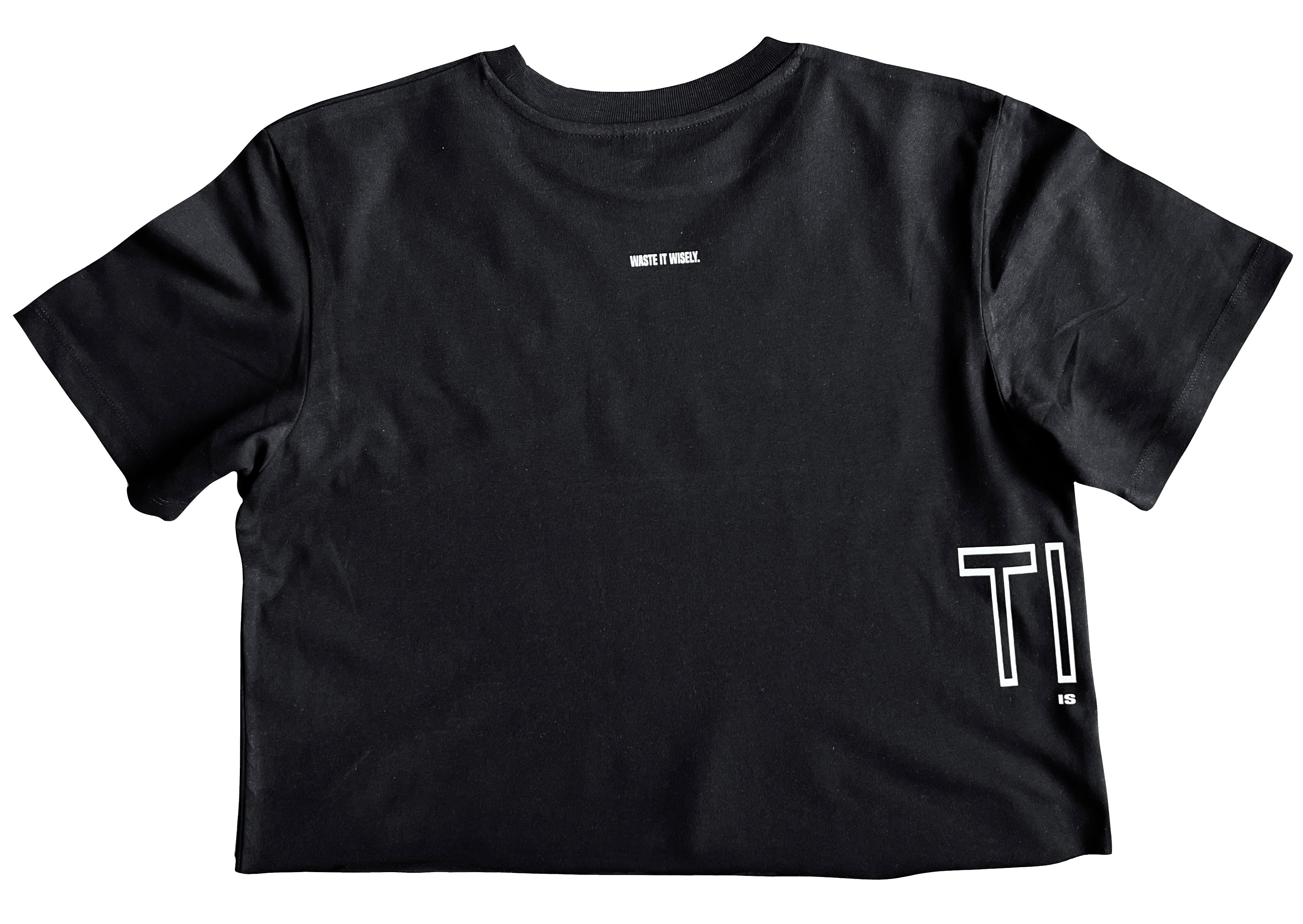 CROPPED SHIRT "TIME" | black