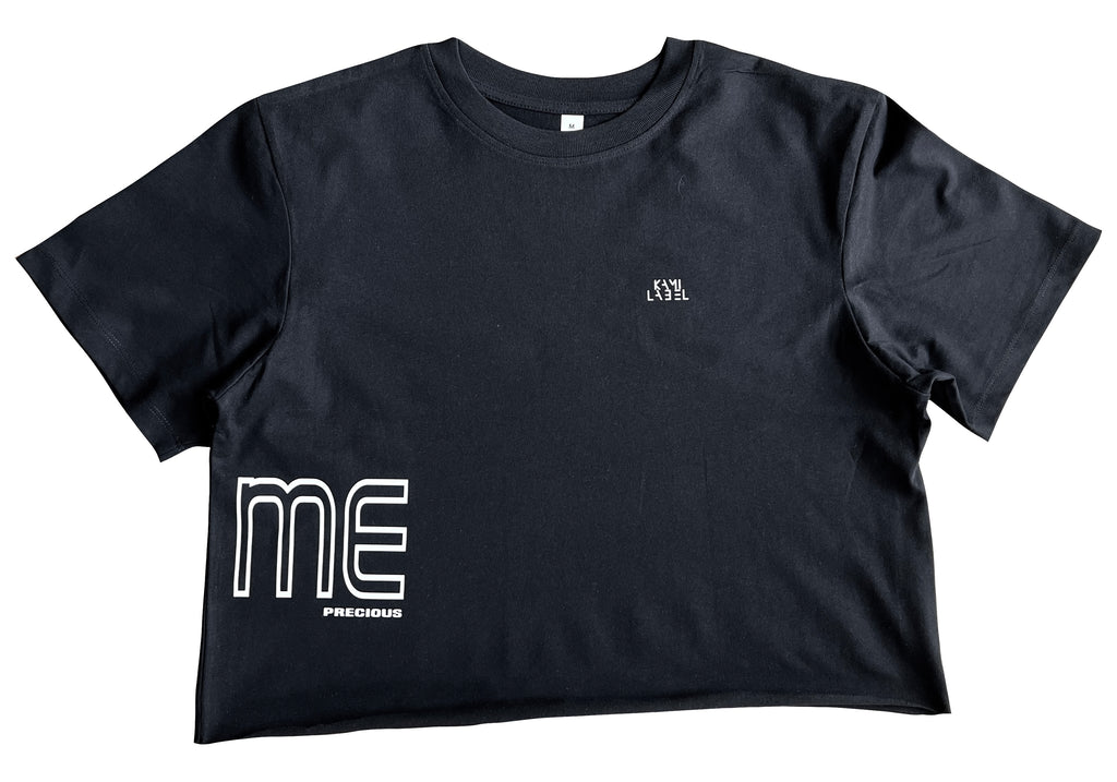 CROPPED SHIRT "TIME" | black