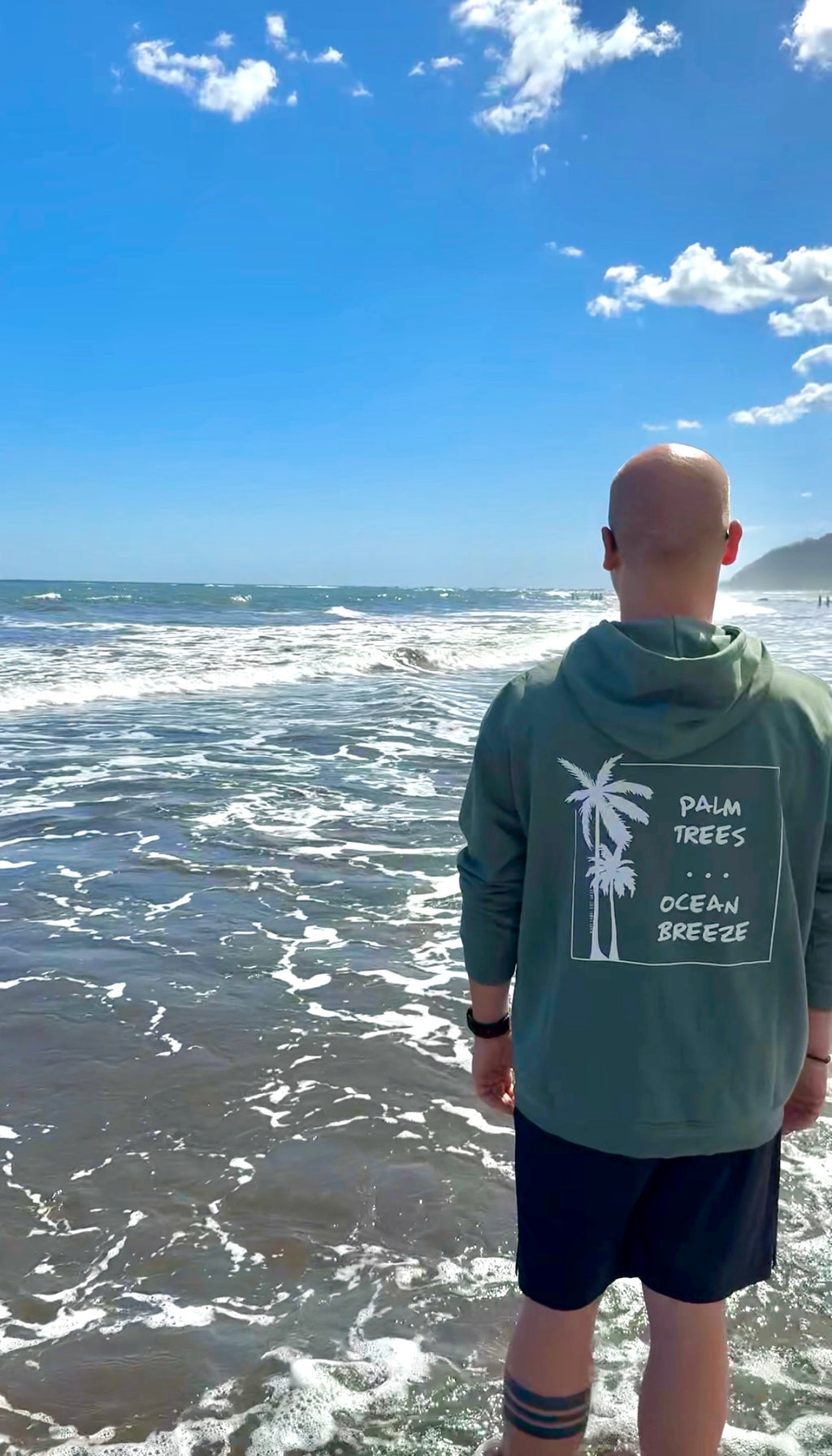 HOODIE "PALM TREES" | leaf green