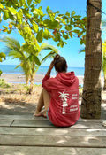 HOODIE "PALM TREES" | cranberry