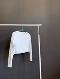CROPPED SPRING SWEATER "MEMORIES" | white