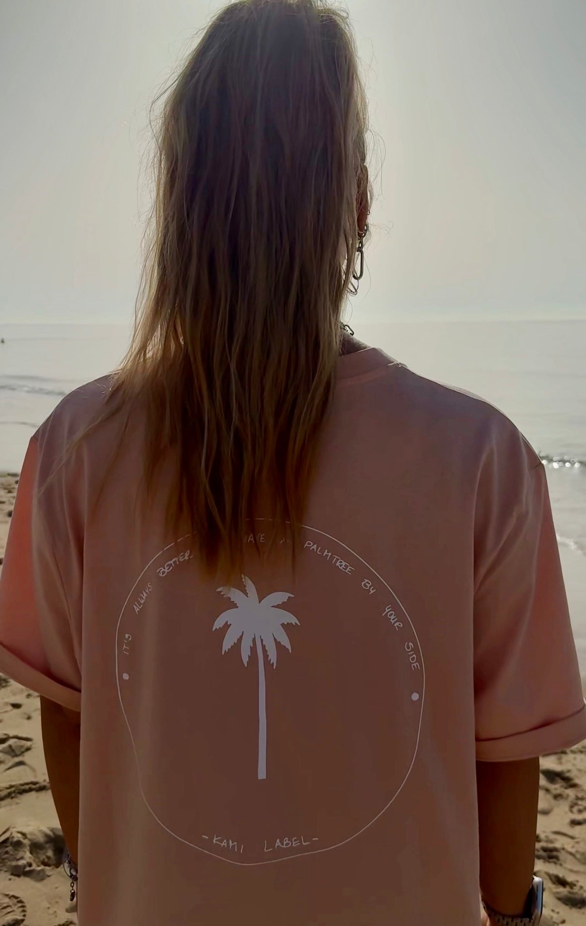 SHIRT "PALMTREES BY YOUR SIDE" | peach