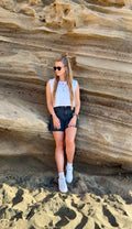 CROPPED TANK TOP "PALMTREE" | white