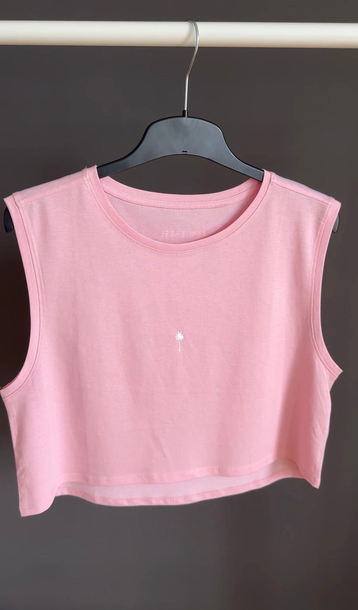 CROPPED TANK TOP "PALMTREE" | pink