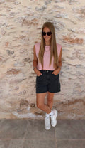 CROPPED TANK TOP "PALMTREE" | pink