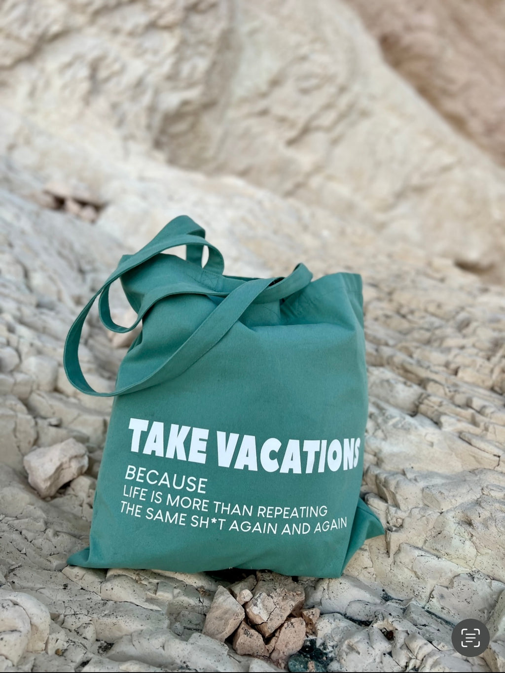 SHOPPING BAG "VACATIONS" | sage green