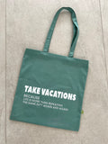 SHOPPING BAG "VACATIONS" | sage green