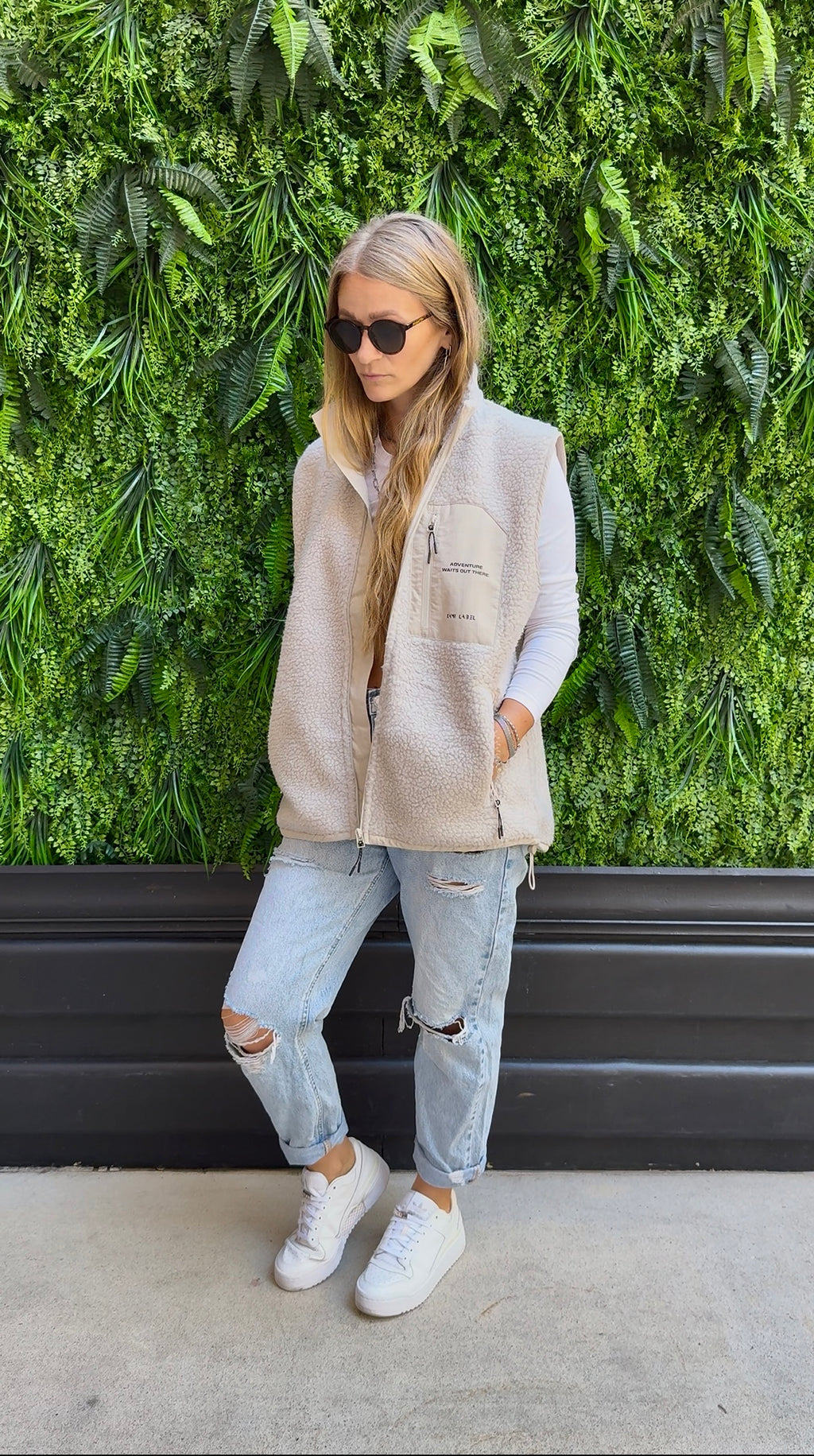 FLEECE - WESTE "ADVENTURE" | beige